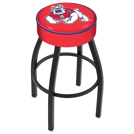 25 4 Fresno State Cushion Seat,Blk Wrinkle Base Swivel Bar Stool